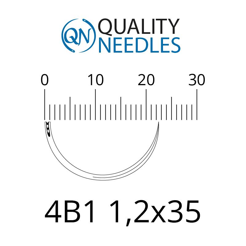 Голки хірургічні ріжучі, 4/8 (1/2), пружинне вушко, розмір 1,2х35 мм, 10 шт.